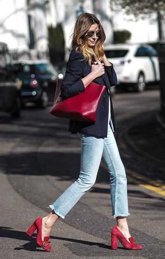Красная большая сумка от Armani Jeans