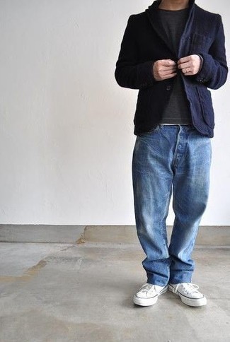 Мужская темно-серая футболка с длинным рукавом от Izzue