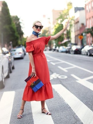 Красное платье-миди от Rachel Comey