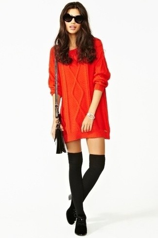 Темно-красное вязаное платье-свитер от ASOS DESIGN