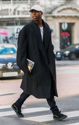 Мужские черные высокие кеды из плотной ткани от Alexander McQueen