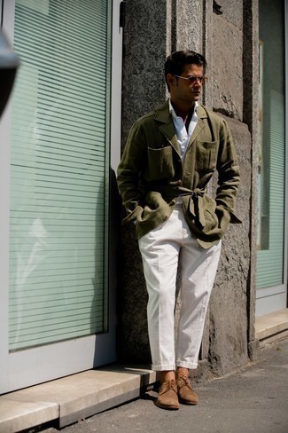 Мужские белые брюки в вертикальную полоску от Thom Browne