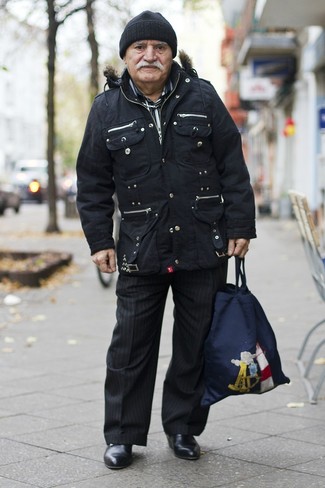 Мужская черная рубашка с длинным рукавом в вертикальную полоску от Philipp Plein