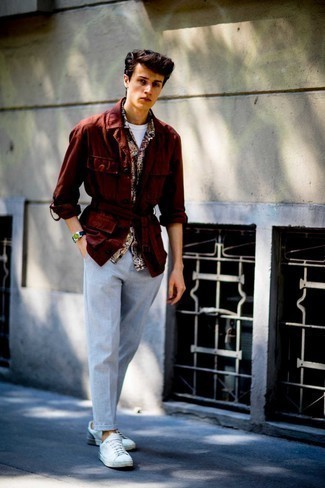 Мужская разноцветная рубашка с коротким рукавом с принтом от Dolce & Gabbana