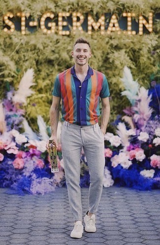 Мужская разноцветная рубашка с коротким рукавом от MONDIGO