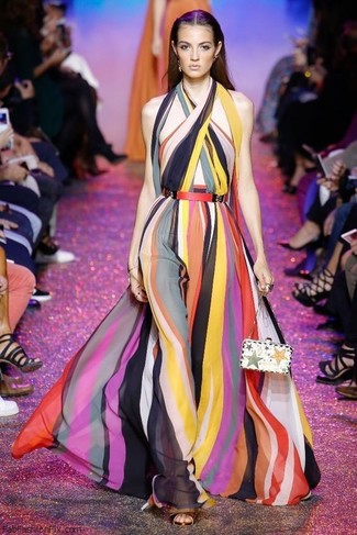 Разноцветное платье-макси от LAMANIA