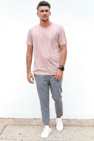 Мужская розовая футболка с круглым вырезом от Venroy