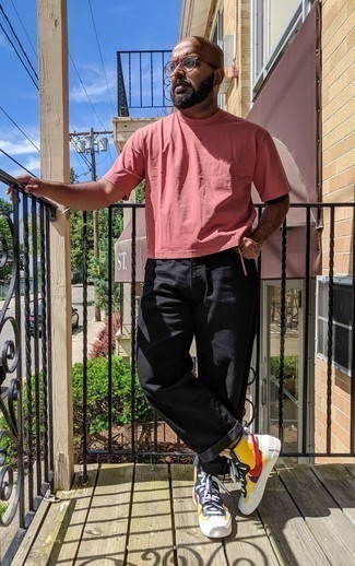 Мужские разноцветные кожаные высокие кеды от Jordan