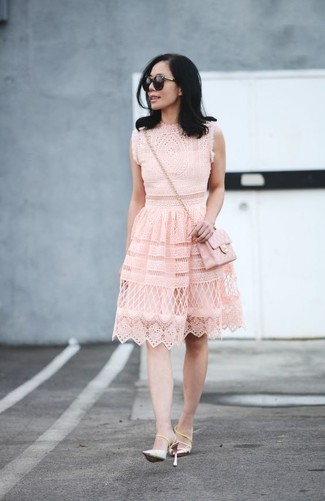 Ярко-розовое платье-миди от Tufi Duek