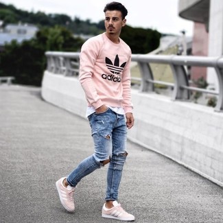 Мужские розовые низкие кеды от Nike