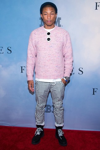 Мужской розовый свитер с круглым вырезом от Loveless