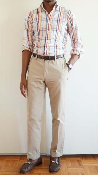 Мужская разноцветная рубашка с длинным рукавом в мелкую клетку от Woolrich