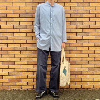Мужская серая рубашка с длинным рукавом от Mango Man