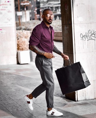Мужская темно-пурпурная рубашка с длинным рукавом от Dolce & Gabbana