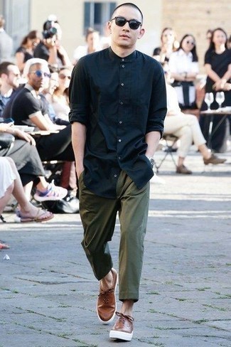 Мужские коричневые кожаные низкие кеды от Polo Ralph Lauren