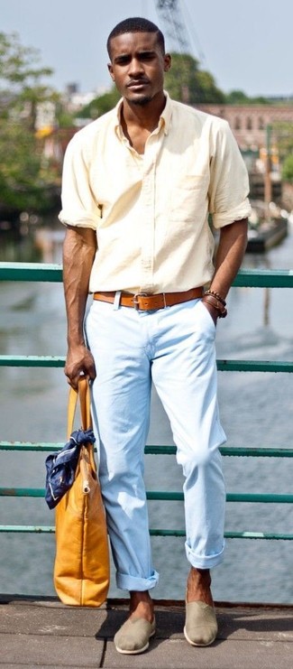 Мужская желтая рубашка с длинным рукавом от Karl Lagerfeld