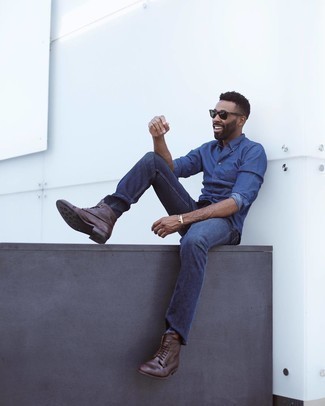 Мужские темно-коричневые кожаные повседневные ботинки от Jil Sander