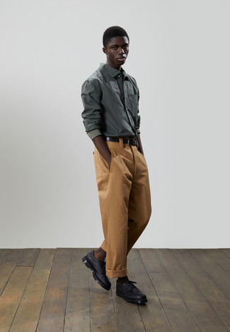 Мужская темно-серая рубашка с длинным рукавом от Polo Ralph Lauren