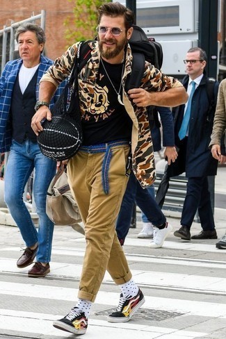 Мужская светло-коричневая рубашка с длинным рукавом с камуфляжным принтом от Givenchy