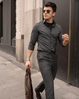 Мужские темно-коричневые кожаные кеды от Giuseppe Zanotti Design