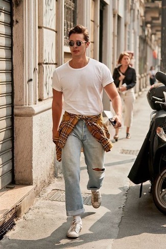 Мужские белые кожаные низкие кеды от Tommy Jeans