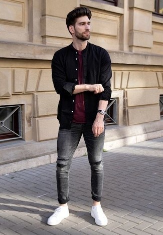 Мужские темно-серые рваные джинсы от Brunello Cucinelli