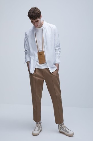 Мужские светло-коричневые классические брюки от Pull&Bear