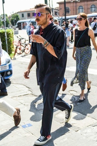 Мужская черная рубашка с коротким рукавом от Calvin Klein Jeans