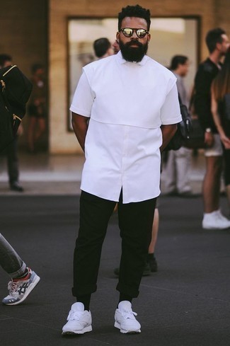 Мужская белая рубашка с коротким рукавом от Comme des Garcons