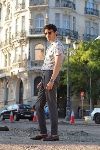 Мужская белая рубашка с коротким рукавом с принтом от Calvin Klein 205W39nyc