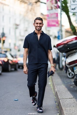 Мужская черная рубашка с коротким рукавом от Simone Rocha