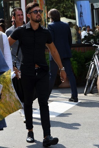 Мужская черная рубашка с коротким рукавом от PS Paul Smith