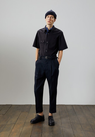 Мужская черная рубашка с коротким рукавом от Mastermind Japan