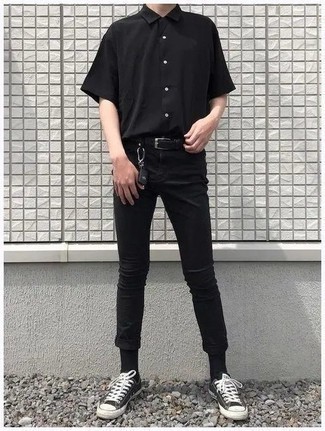 Мужской черный кожаный ремень от New Look