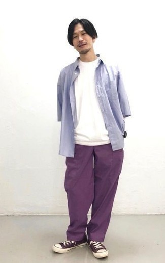 Темно-пурпурные брюки карго от PT TORINO