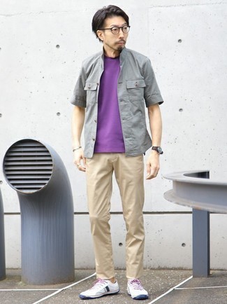 Мужская фиолетовая футболка с круглым вырезом от PS Paul Smith
