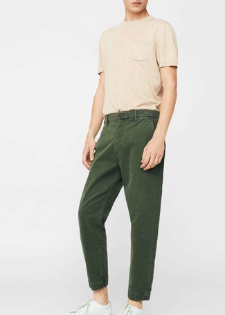 Темно-зеленые брюки чинос от Pull&Bear