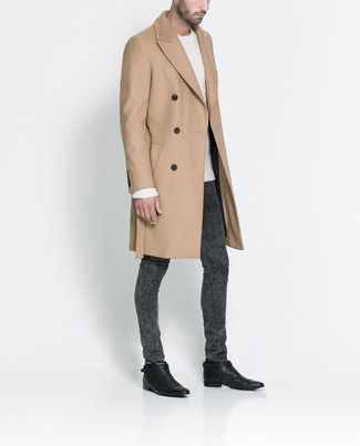 Светло-коричневое длинное пальто от Asos