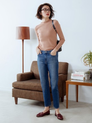 Женский светло-коричневый свитер с круглым вырезом от Pepe Jeans