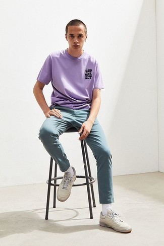 Мужская темно-пурпурная футболка с круглым вырезом с принтом от Sela