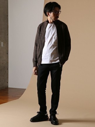 Мужские черно-белые кожаные низкие кеды от Karl Lagerfeld