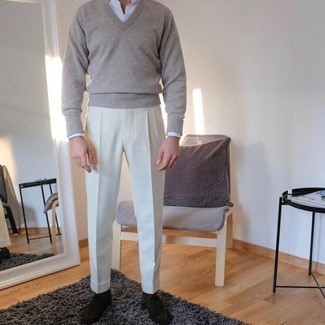 Мужские белые классические брюки от Neil Barrett