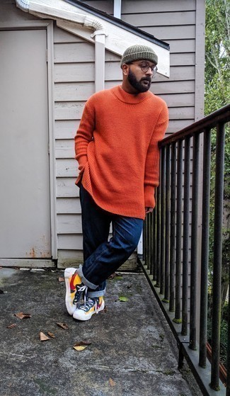 Мужские разноцветные высокие кеды из плотной ткани от Nike