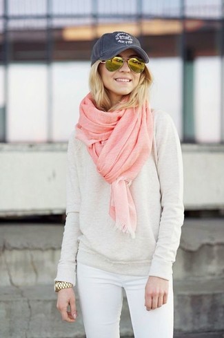 Женский розовый шарф от Denis Colomb