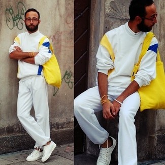 Мужские белые спортивные штаны от Brunello Cucinelli