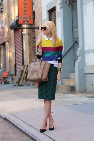 Женский разноцветный свитер с круглым вырезом от Baon