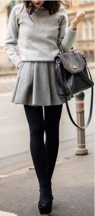 Женский серый свитер с круглым вырезом от Calvin Klein Jeans