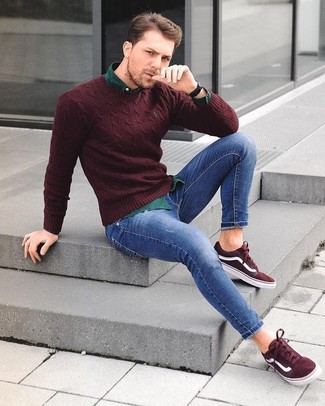 Мужские темно-красные замшевые низкие кеды от Trussardi Jeans