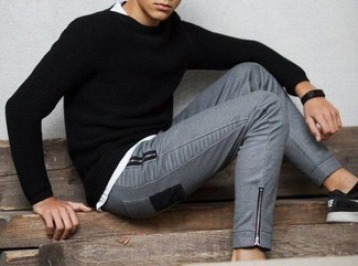 Мужские черно-белые низкие кеды из плотной ткани от Tommy Jeans