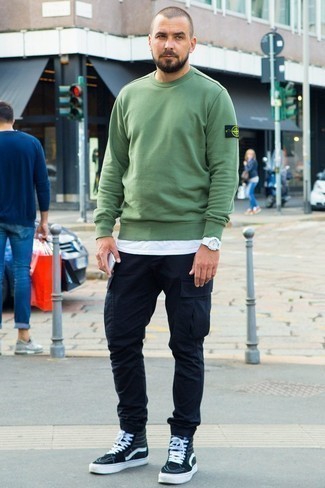 Мужской зеленый свитшот от Calvin Klein Jeans